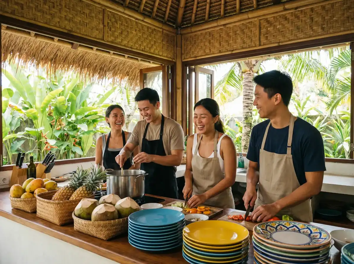 爱情岛论坛 嘉宾们在热带厨房一起做饭